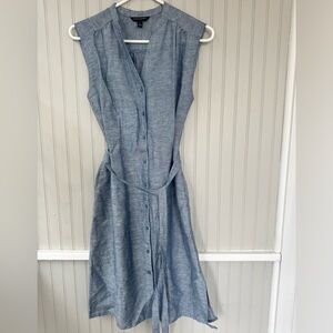 Banana Republic Chambray Midi Shirt Dress in Light Blue